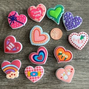 Jibbitz. NEW!  Valentine 3. Set of 12. Fits Crocs & similar. ♥️💗💌🩵❤️‍🩹